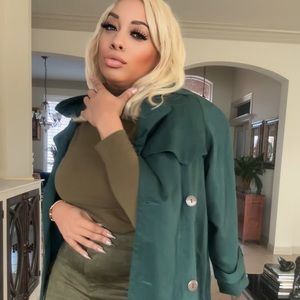 Forest green trench coat